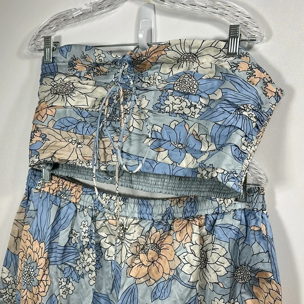 J.Crew Collection textured satin skirt set in Zinnia floral. XL.Top is NWT